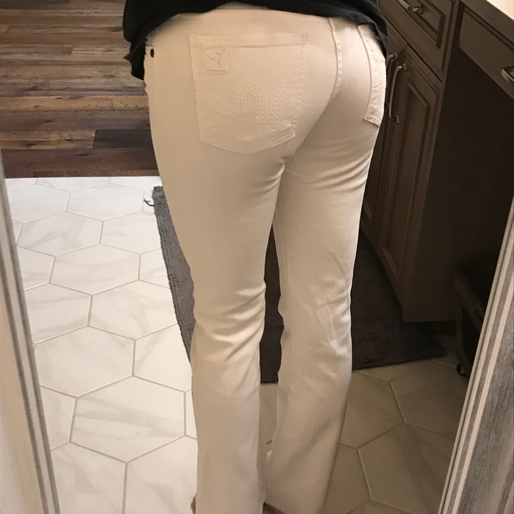 WHITE LOW RISE BOOTCUT CITIZENS OF HUMANITY JEANS
